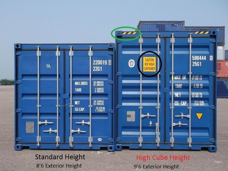 standard container and high cube container